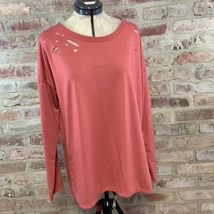 Sew in love rose long sleeve tee large